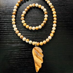 Handmade bracelet and necklace set.